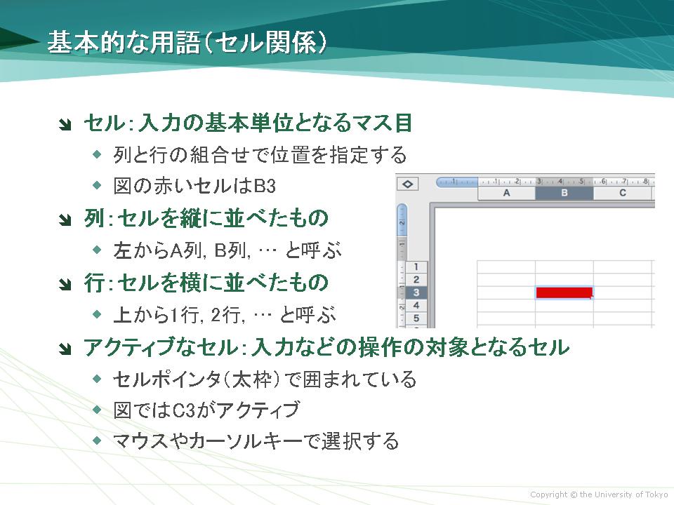 基本的な用語(セル関係)