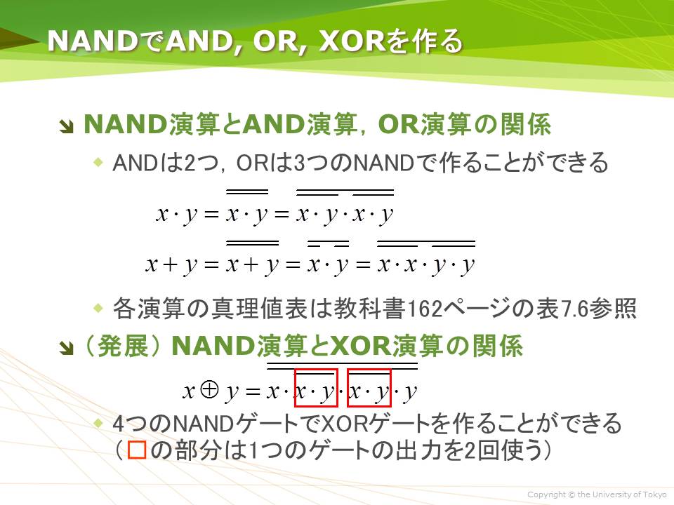 NANDでAND, OR, XORを作る