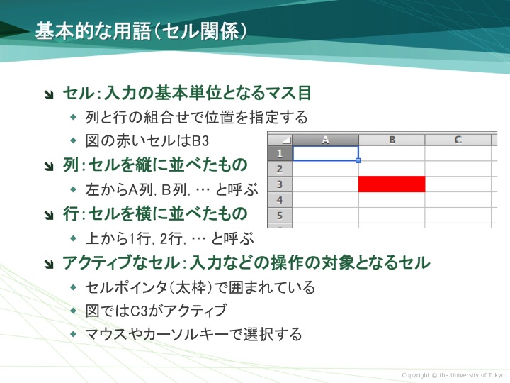 基本的な用語(セル関係)