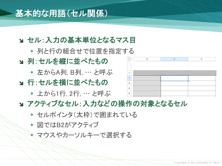 基本的な用語(セル関係)