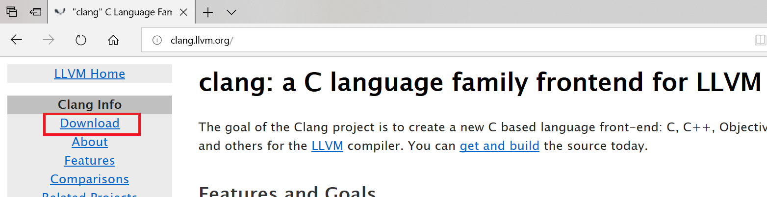 installation of clang