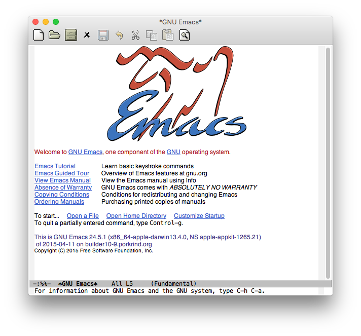 起動した Emacs